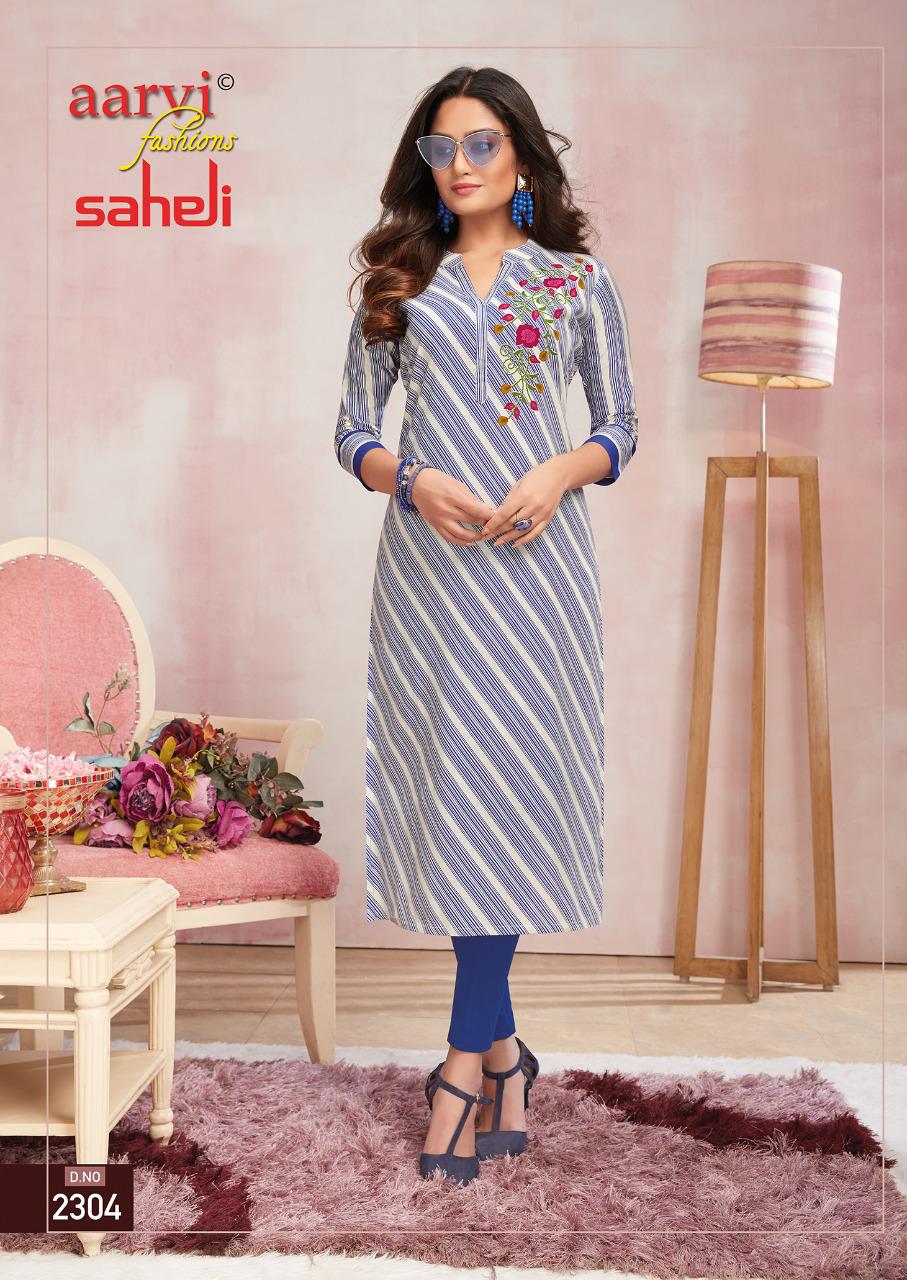 Aarvi Saheli 13 Fancy Regular Wear Cotton Designer Kurti Collection